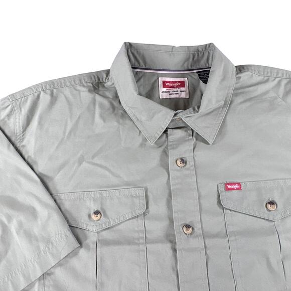 Wrangler Men's Relaxed Fit Woven Button Up Work Shirt Top NWT Sz 2XL - Picture 7 of 7